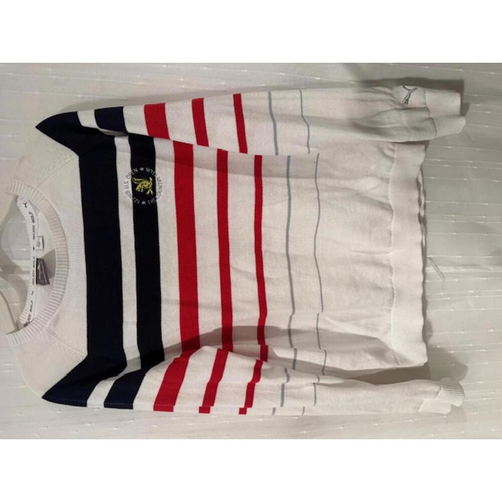 WOMEN'S MEDIUM PUMA RESORT STRIPE GOLF SWEATER 122ND US OPEN COMMEMORATIVE